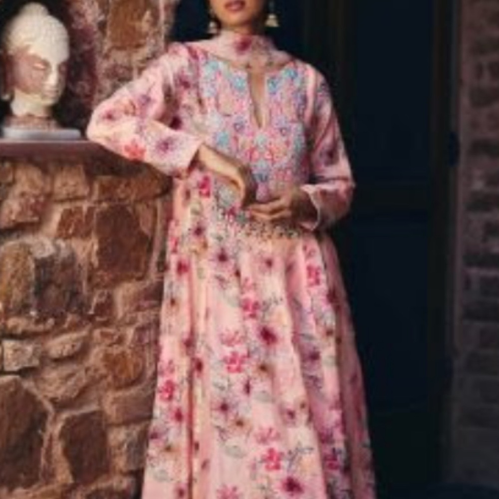 Elegant Pink Floral Dress